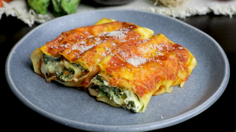 Rotolini ricotta e spinaci con Raspadura