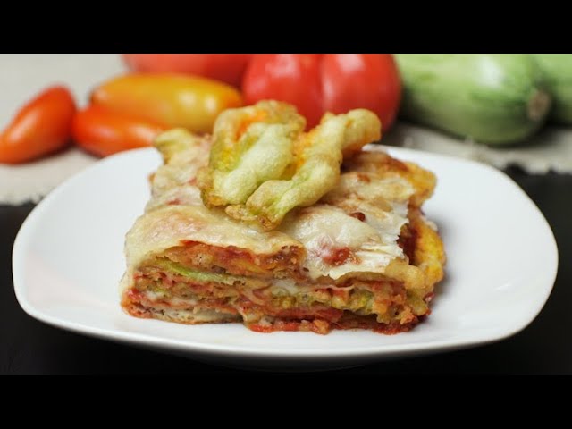 Parmigiana di fiori di zucca in tempura con Raspadura lodigiana Bella lodi