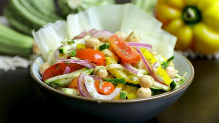 Insalata di ceci estiva con Raspadura lodigiana