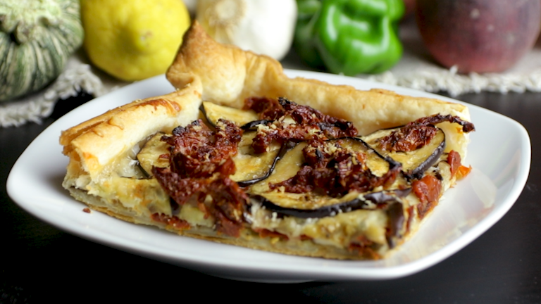 Torta salata con melanzane e Raspadura lodigiana Bella Lodi