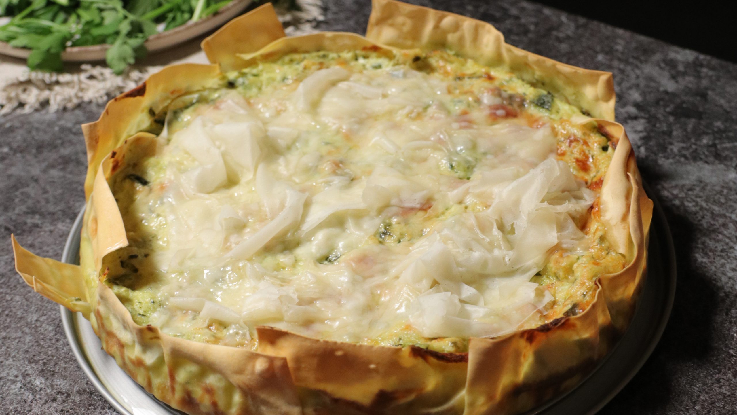 Timballo di zucchine al basilico con Raspadura lodigiana Bella Lodi