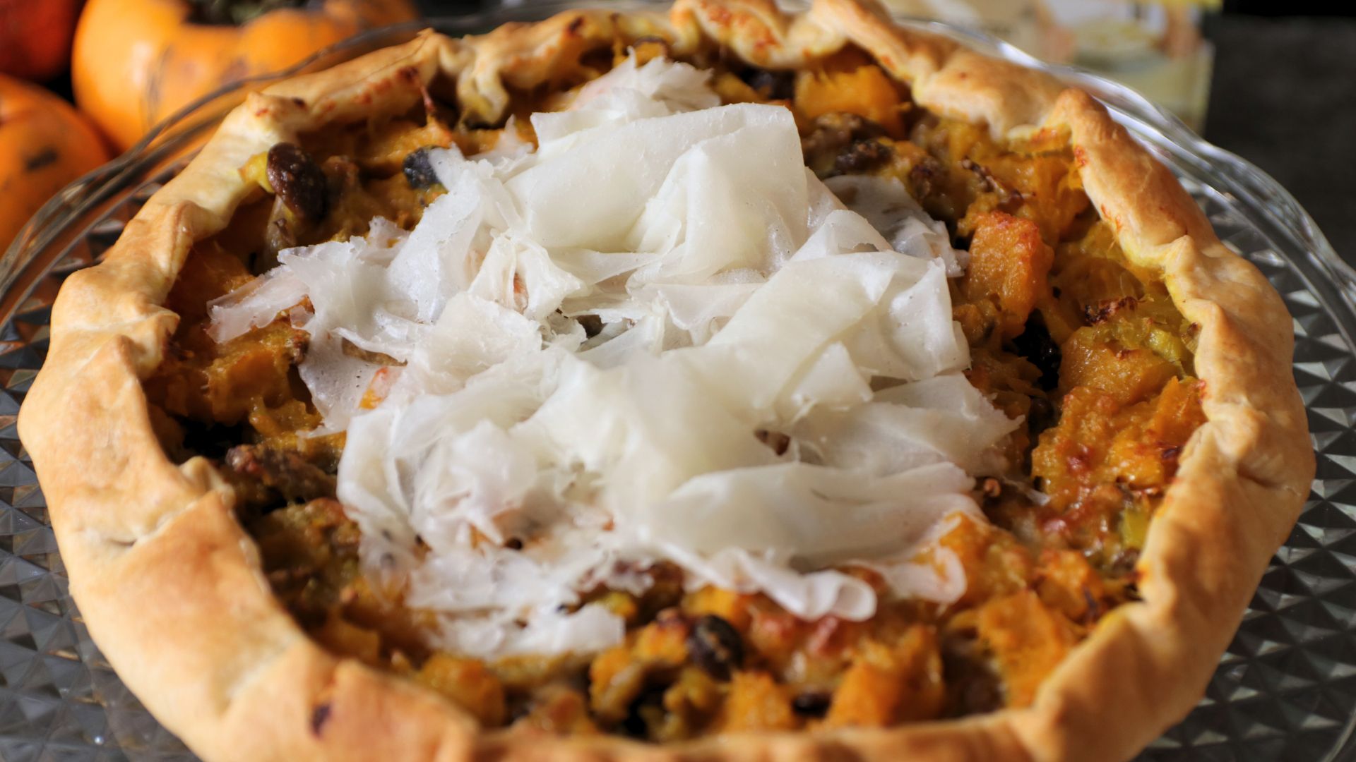 Torta salata con zucca funghi e Raspadura Bella Lodi
