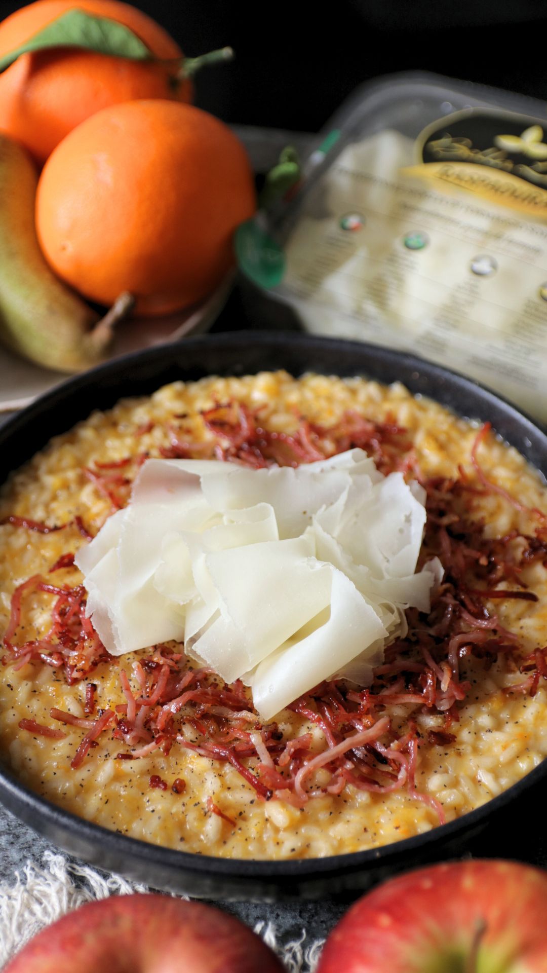 Risotto alla zucca con speck croccante e Raspadura Bella Lodi