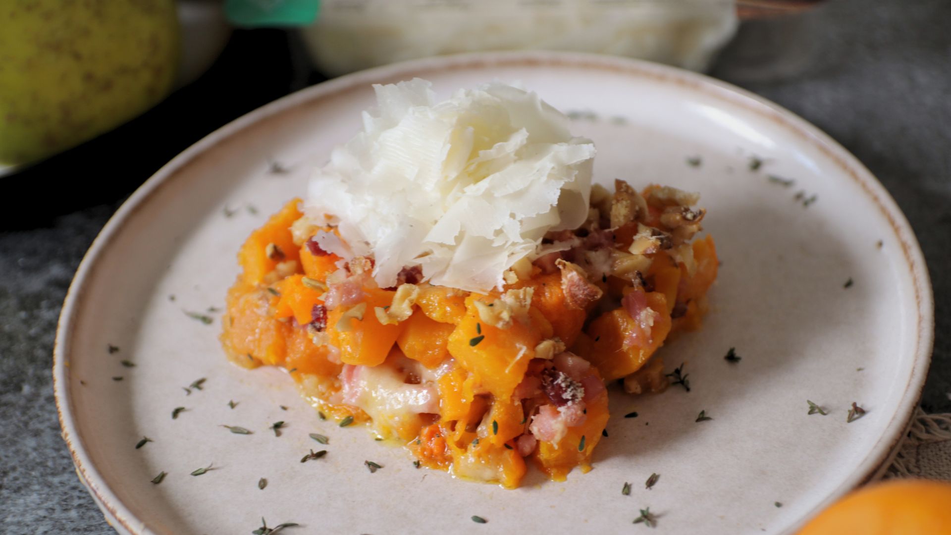 Sformato di zucca con speck, noci e Raspadura Bella Lodi