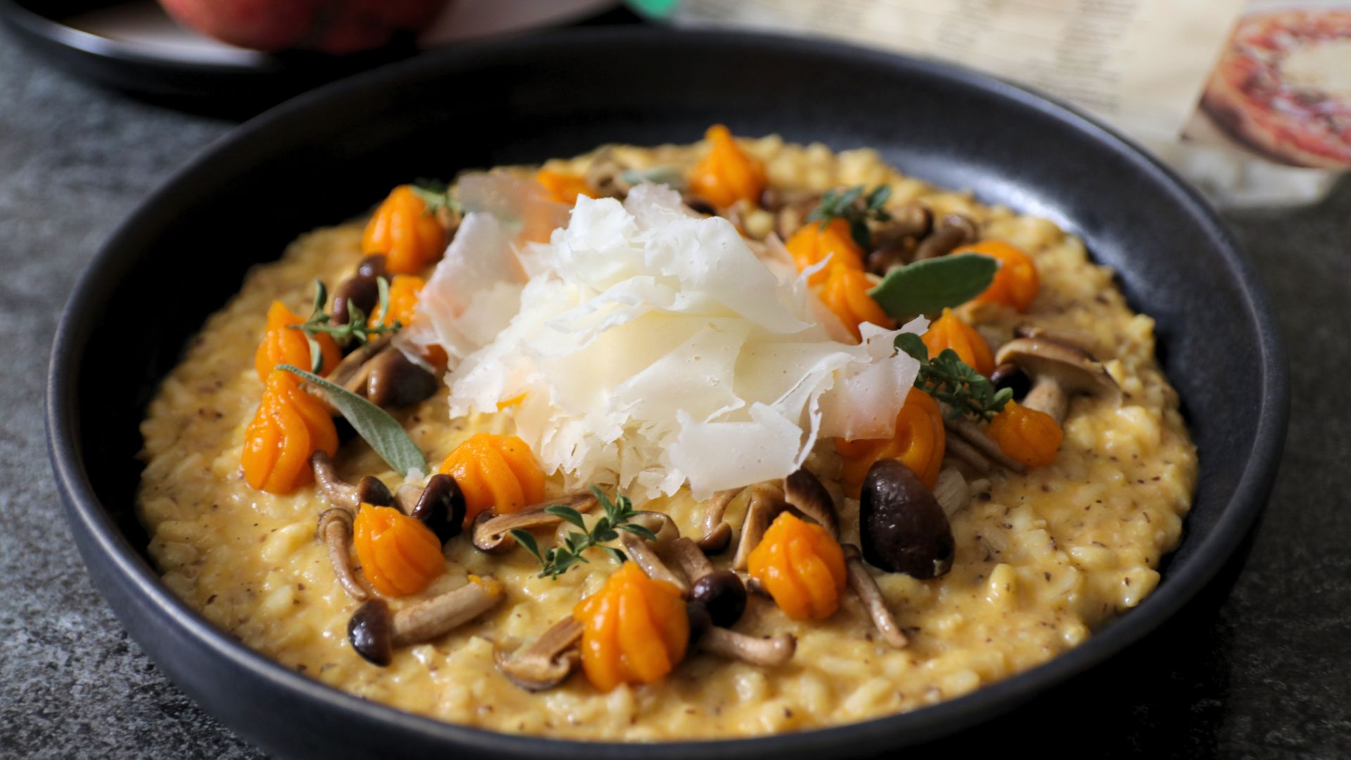 Risotto con zucca, chiodini e Raspadura Bella Lodi